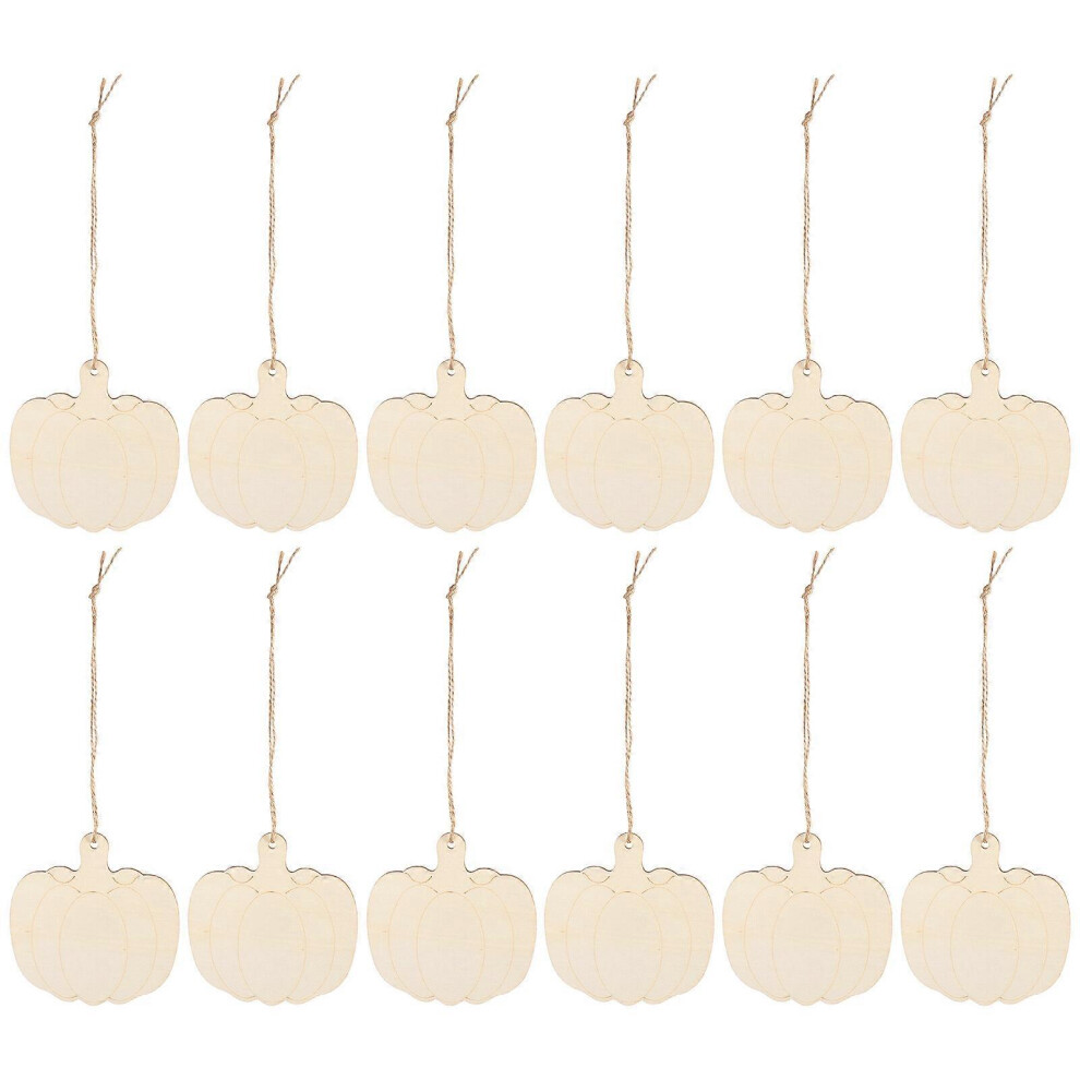 Kricely (As Show, One Size) 30Pcs Pumpkin Cutouts Wood Crafts Slices Halloween Party Decorative Props