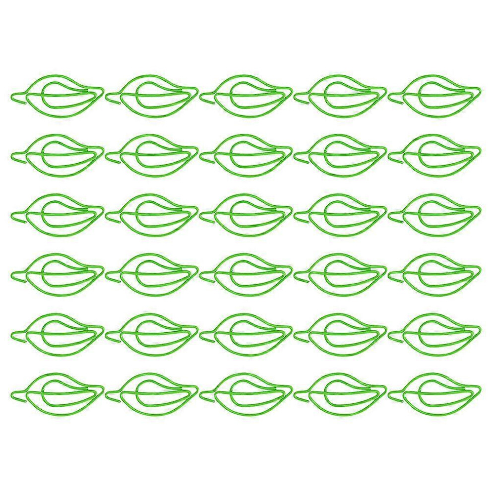 Kricely (As Show, One Size) 30Pcs Paper Clips Leaf Paperclips Cute Paper Memo Clips Document Clips For School Office