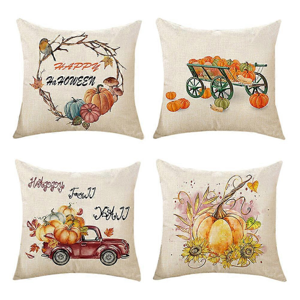 Kricely (As Show, One Size) 4Pcs Pillow Cases Covers Linen Cushion Cases Throw Cushion Cases Throw Covers