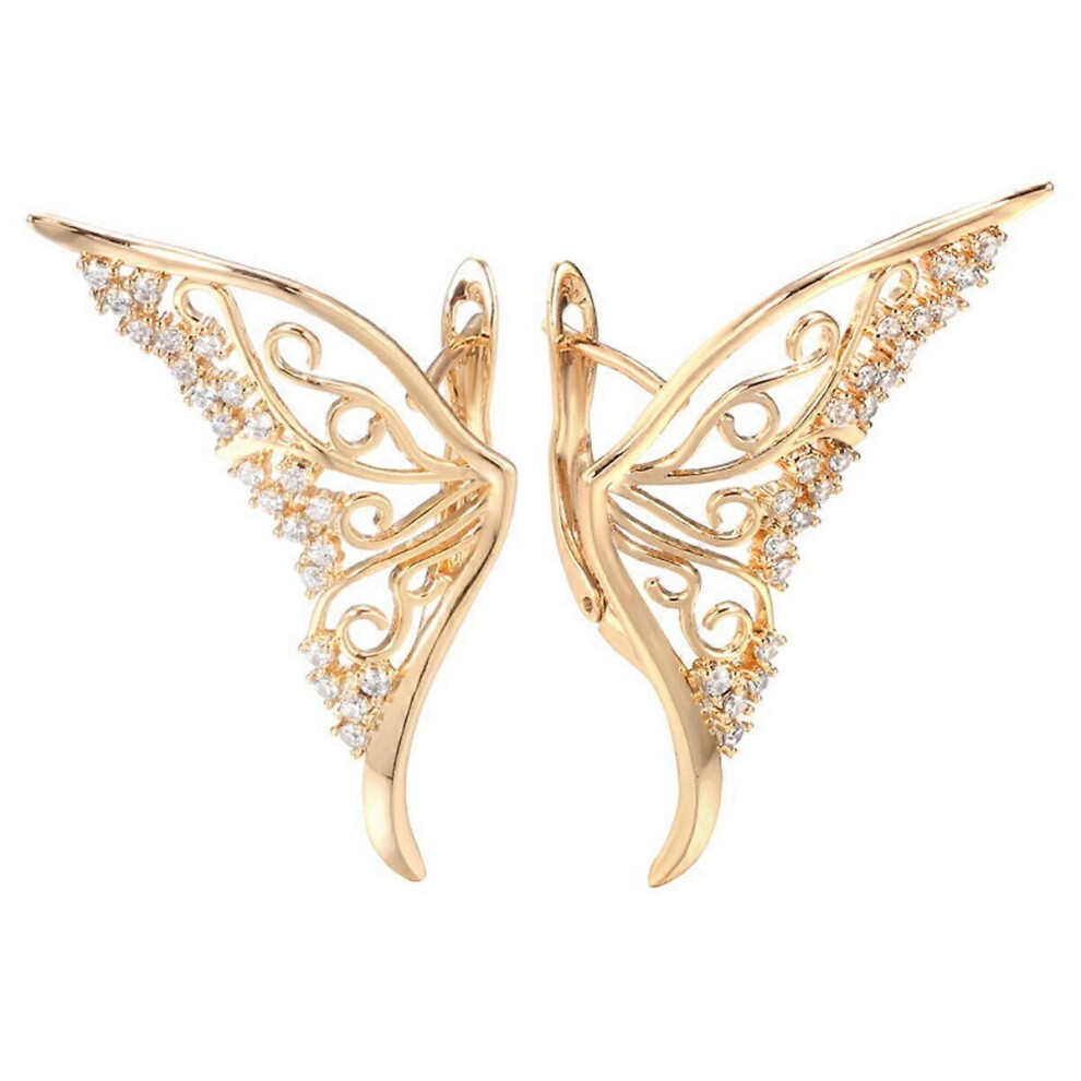 Kricely (As Show, One Size) 1 Pair Butterflies Ear Stud Zircon Earrings Stylish Ear Studs Girl Ear Jewelries