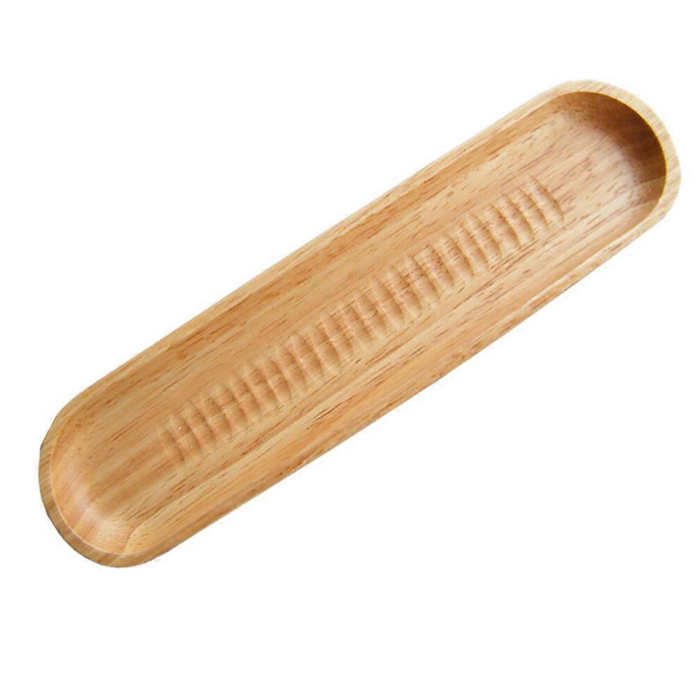 Kricely (As Show, One Size) 1Pc Wooden Rectangular Sushi Food Dish Japanese Style Sashimi Plate (Khaki)