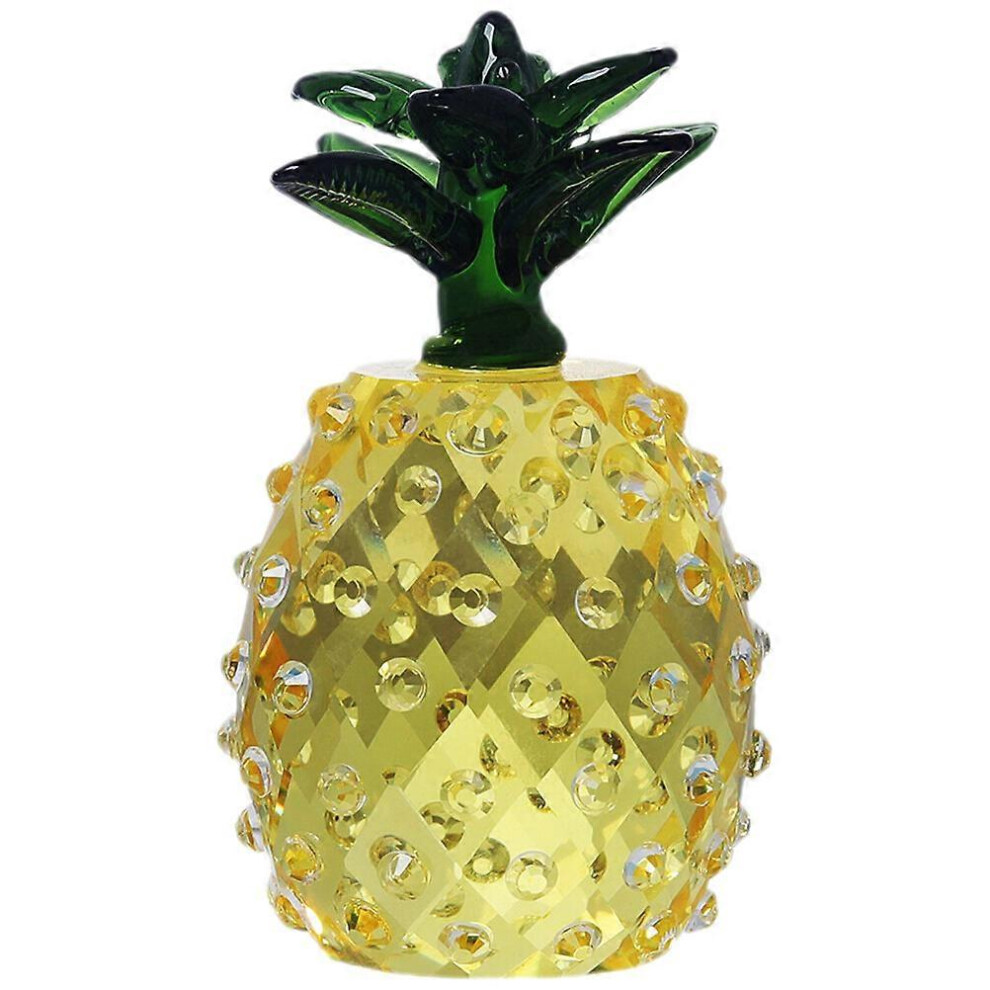 Kricely (As Show, One Size) Crystal Pineapple Figurine Fruit Decor Pineapple Ornament Decorative Crystal Fruit Sculpture