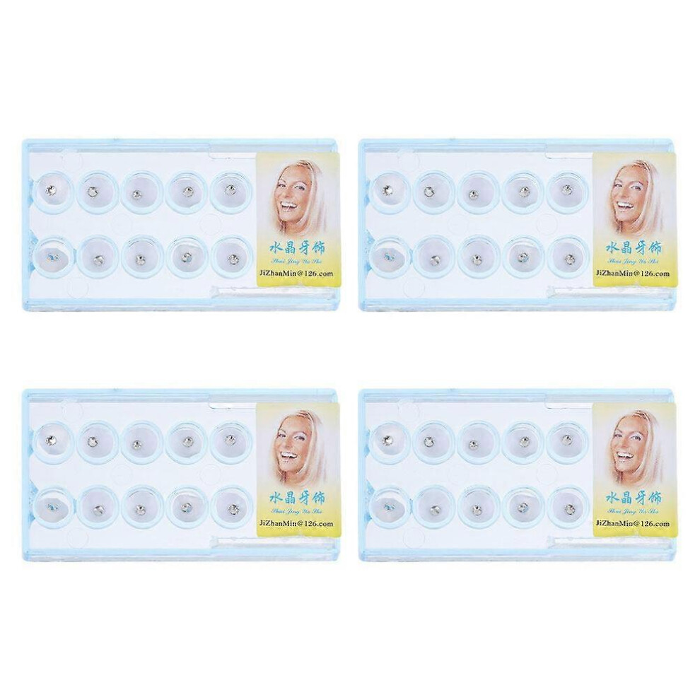 Kricely (As Show, One Size) 40Pcs Teeth Ornaments Shiny Crystal Teeth Decors Teeth Decor Accessories