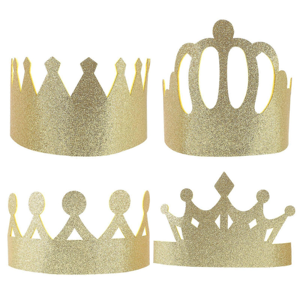 Kricely (As Show, One Size) 4Pcs Crowns For Kids Glitter Costume Crowns Birthday Crowns Cosplay Crowns