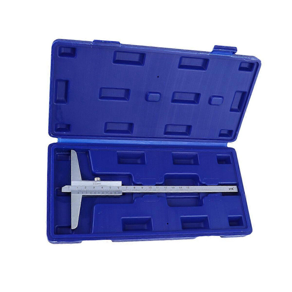 Kricely (As Show, One Size) 0-150Mm Depth Gauge Durable Depth Vernier Caliper Accurate Measuring Tool Depthometer With Box