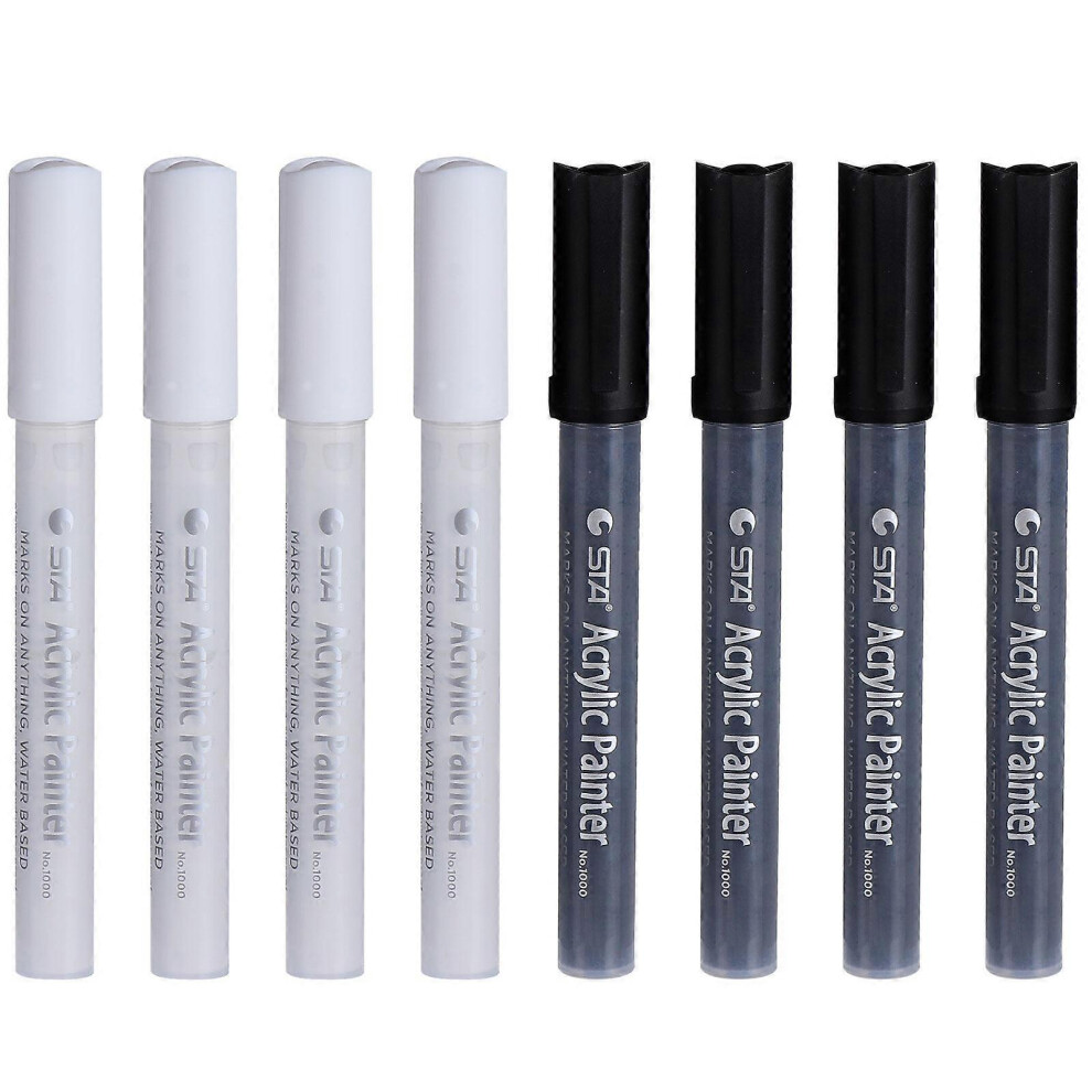 Kricely (As Show, One Size) 8Pcs Acrylic Paint Marker Pens Waterproof Paint Art Marker Pens For Diy Crafts