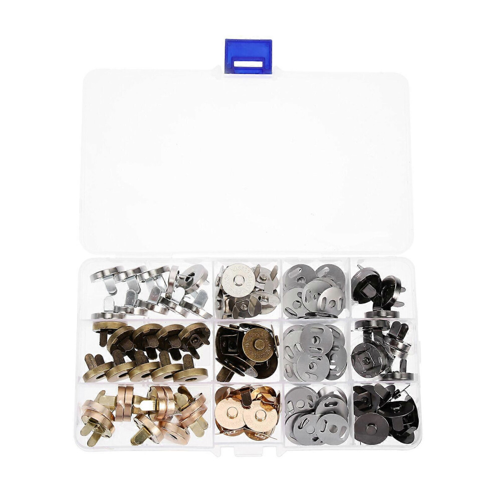 Kricely (As Show, One Size) 40Pcs Magnetic Button Clasp Diy Snaps Fastener Clothing Clasp Button Purse Button Clasp