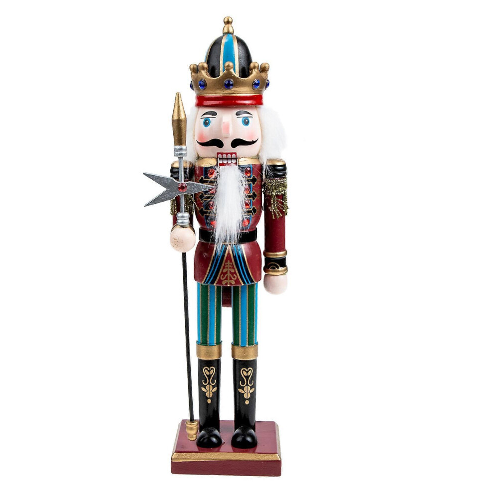 Kricely (As Show, One Size) Christmas Wooden Cartoon Soldier Nutcracker Adorn Desktop Creative Wood Puppet Ornament