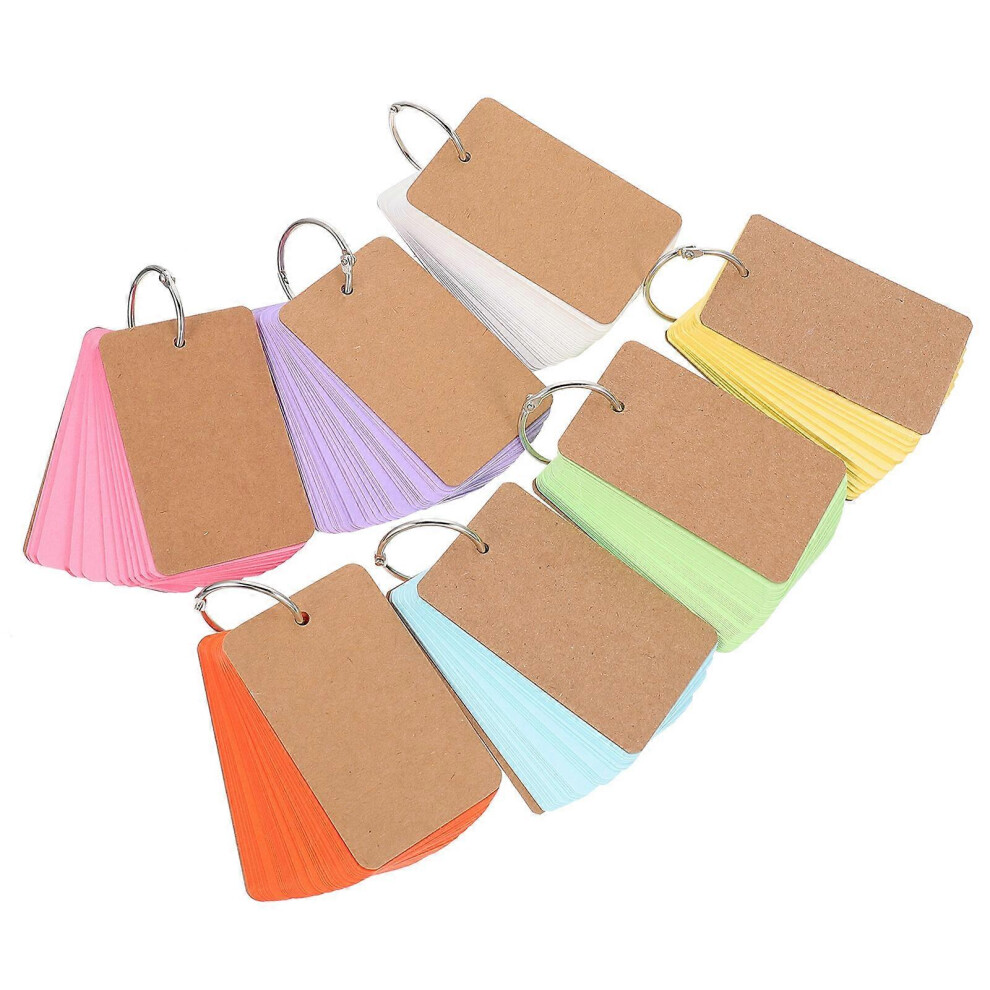 Kricely (As Show, One Size) 7 Sets Hand Painting Cards Blank Memo Card Diy Memo Book Loose-Leaf Note Pads