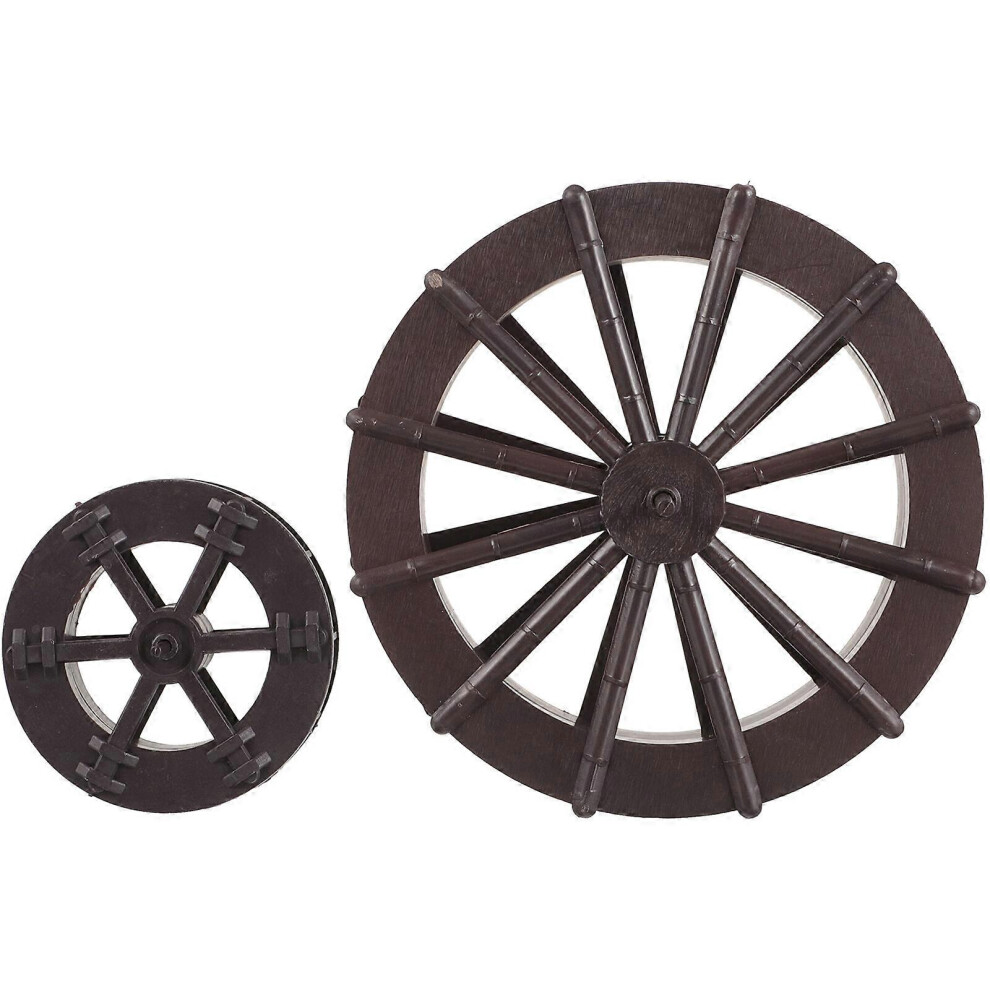 Kricely (As Show, One Size) 2Pcs Waterfall Fountain Diy Water Wheel Fountain Scene Layout Decoration