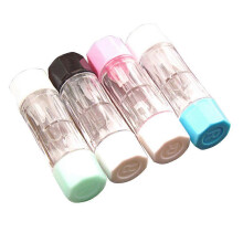 (As show, One size) 4PCS Mini Travel RGP Hard Lens Case Protective Box Cosmetic Lens Container Holder (Black Green Blue and Pink)