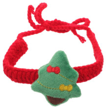 (As show, One size) Knitting Cat Collar Adjustable Knitted Pet Collar Christmas Style Collar for Small Medium Cat Dog