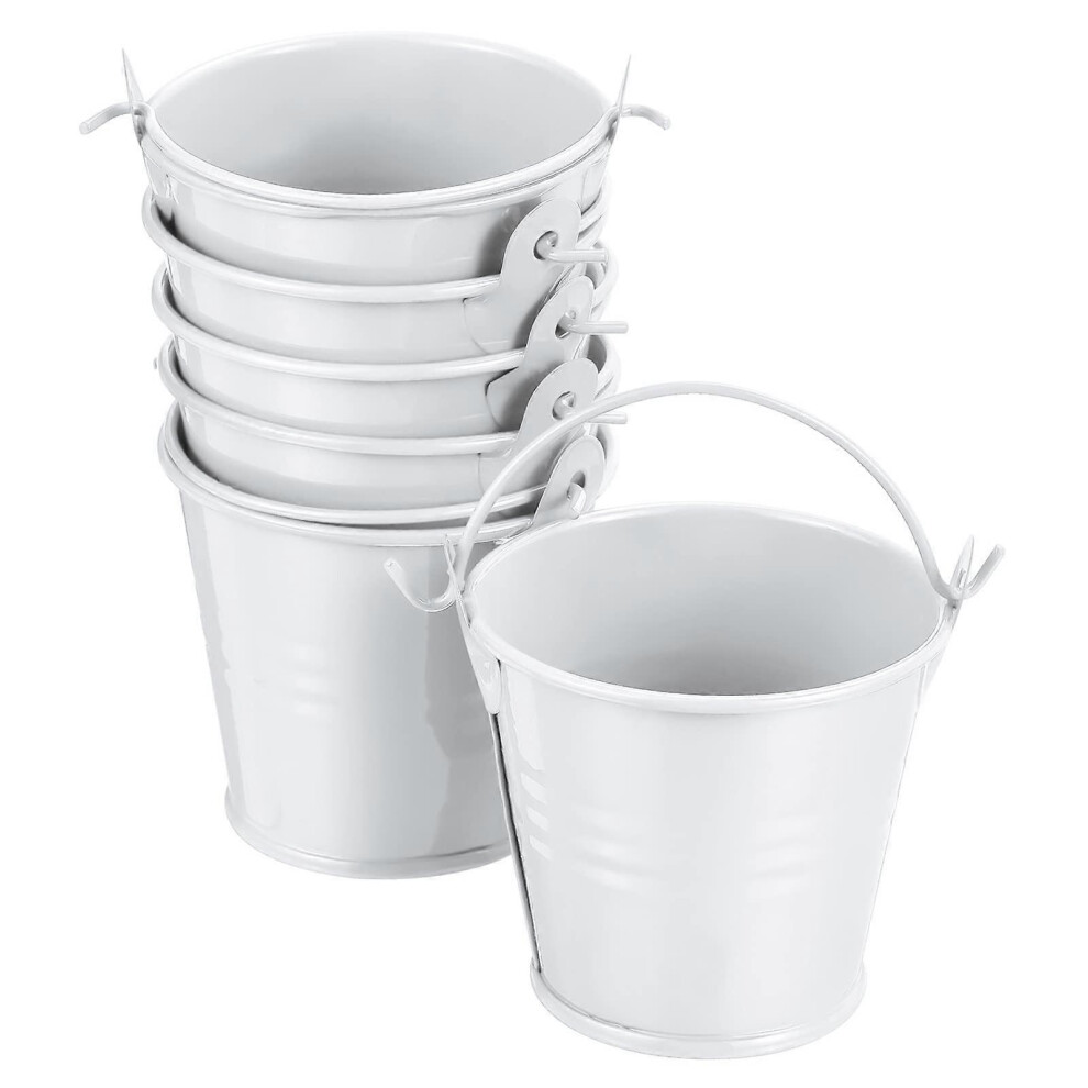 (As Show, One Size) 2"X2" Small Metal Bucket, 6 Pack Colorful Buckets Cute Candy Tiny Decorative Pails 5091524061542