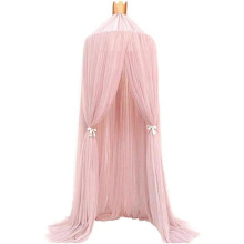 (As show, One size) Children's Dome Mosquito Net Tent Bed Canopy Mosquito Net Bed Linen with Round Lace,pink