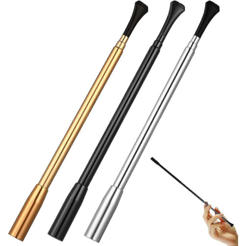 (As show, One size) 3pcs Retro Cigarette Holder Retractable Cigarette Holder Long Cigarette Holder