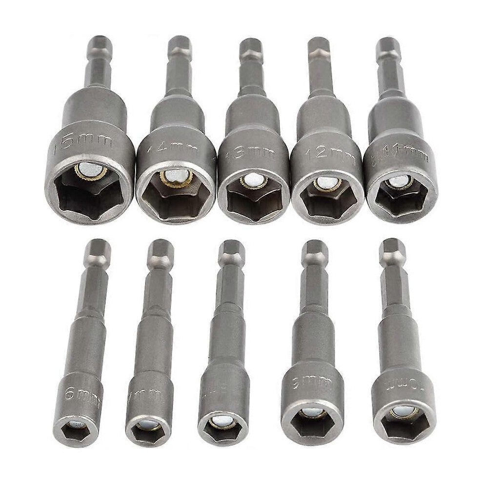 (As Show, One Size) 10Pcs Hex Socket Wrench Adapter For Nuts, Driver Insert, Bit Socket Set, Hex Socket Nuts 5093442656473