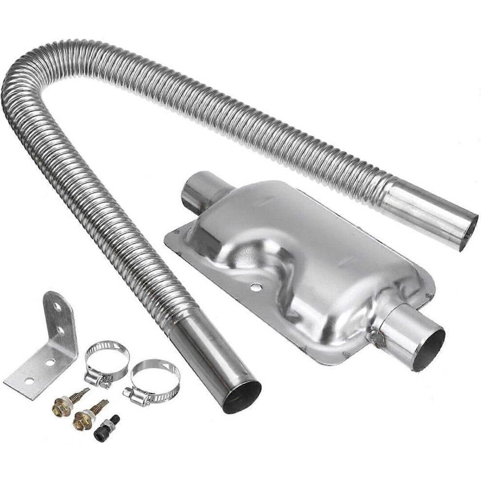 (As Show, One Size) Air Diesel Heater Car Parking 600Mm Exhaust Pipe 24Mm Muffler Silencer Set Kit 5093442655131