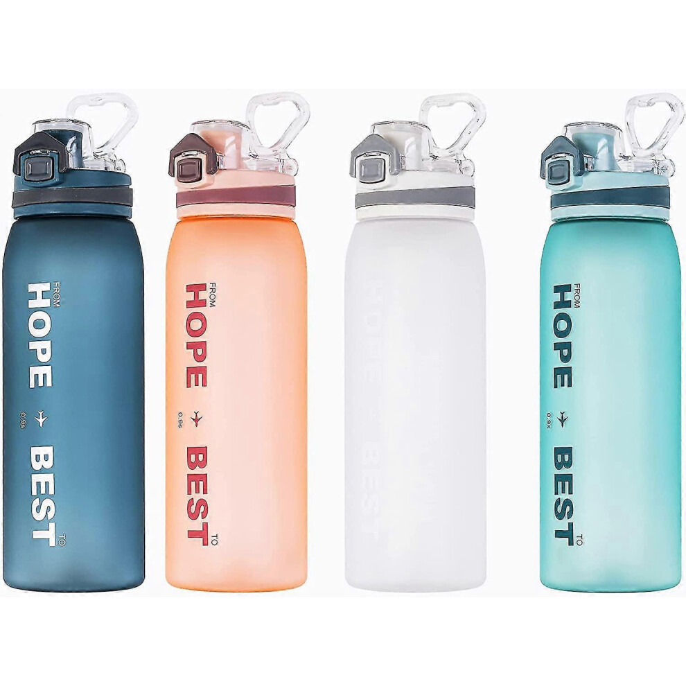 (As show, One size) Drinks Bottle Water Bottles Gym Sports 1l Cycling Running 900ml Bpa Free Plastic Hydration Flask D20 (900ml, Dark Blue)-image-OPC-PG7WMHF-NEW