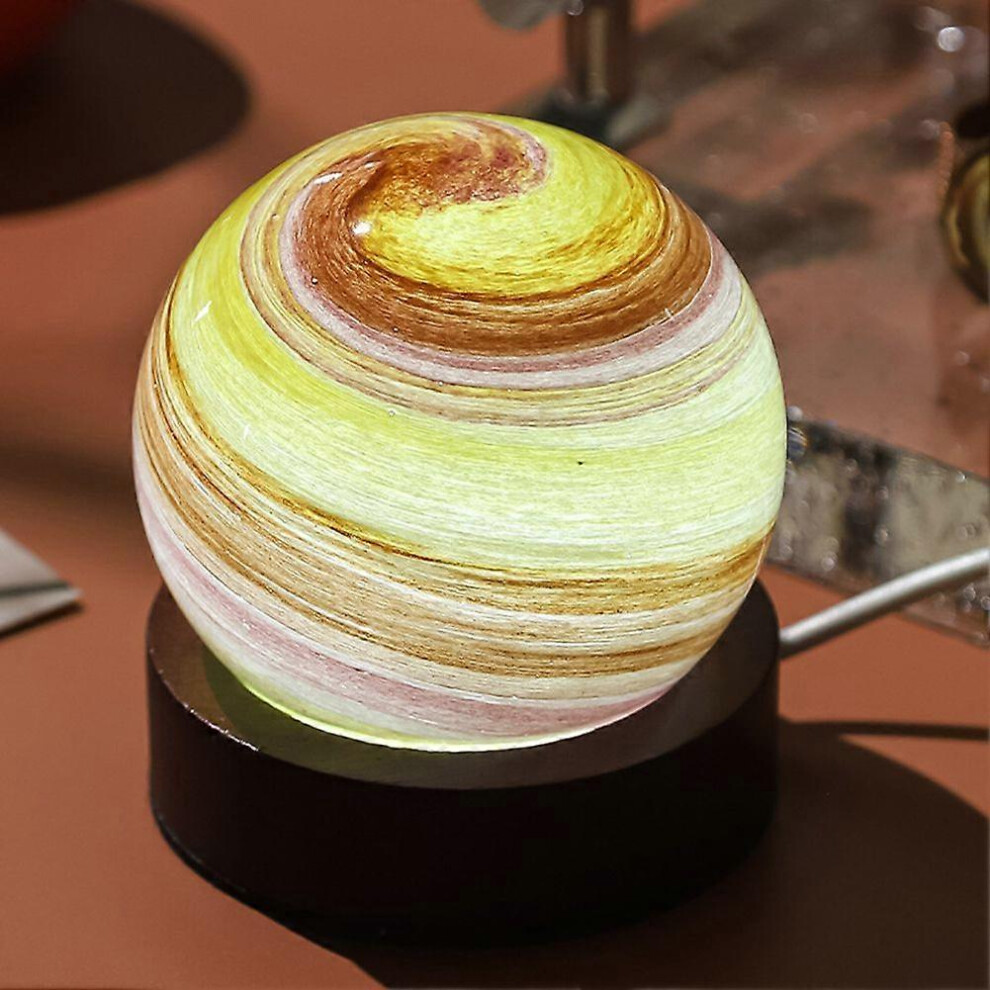 (September, One size) Glass Art Moon Night Light, Starry Dream Planet LED Lamp, Soft Glow Bedside Nightlight for Bedroom & Office-image-OPC-PG7WNNN-NEW