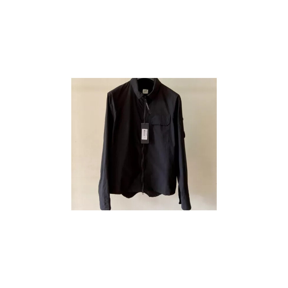 (Black, XL) CP COMPANY Long Sleeve Zip Up Lens Overshirt/Jacket New Full range of UK sizes