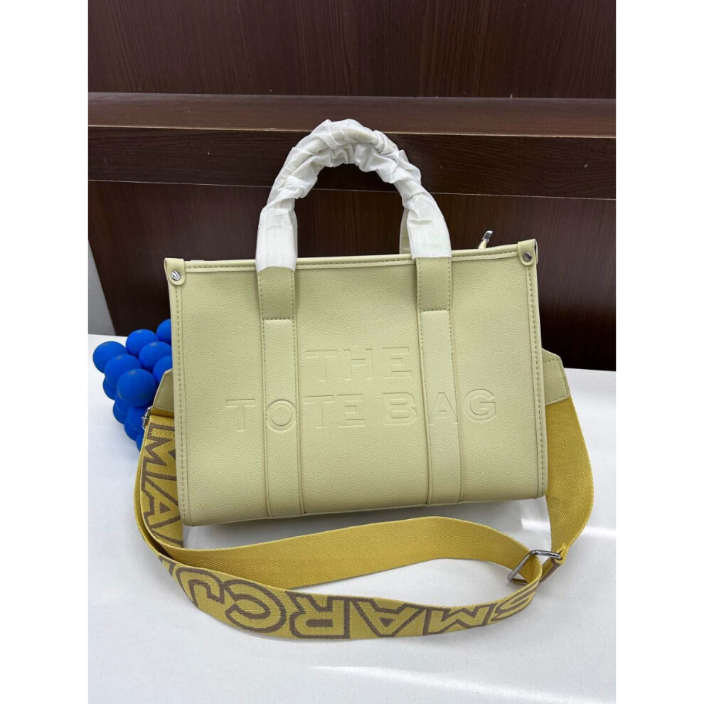 (Yellow) Large-Capacity Fashionable & Versatile Handbag Elegant Shoulder & Crossbody Tote Bag For Women Not,Specified