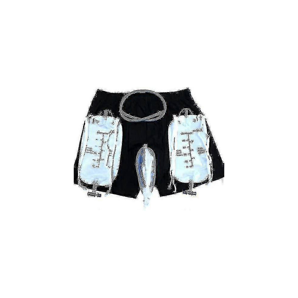 (M, One size) Men Incontinence Pants With Collection Urine Bag Portable Leak Proof Leg Pee Catheter Holder For Elder