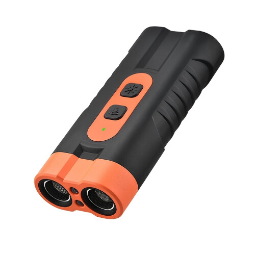 (Black Orange) Dual-Head Ultrasonic Dog Repeller with Two Powerful Working Heads for Long-Distance Training