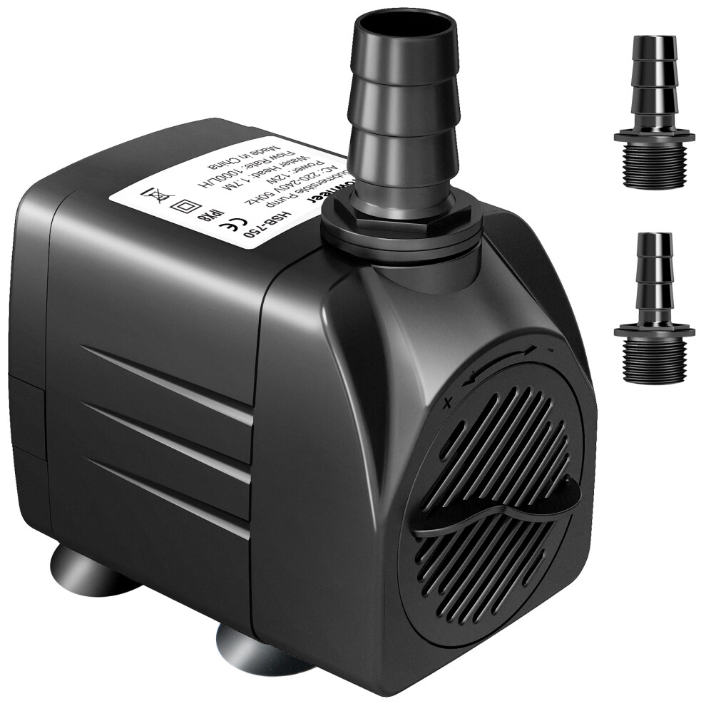 (12W 1000L/H) Water Pump Feature Fountain Garden Aquarium