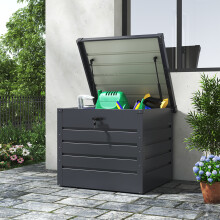 200L Metal Outdoor Garden Storage Box Lockable, Anthracite