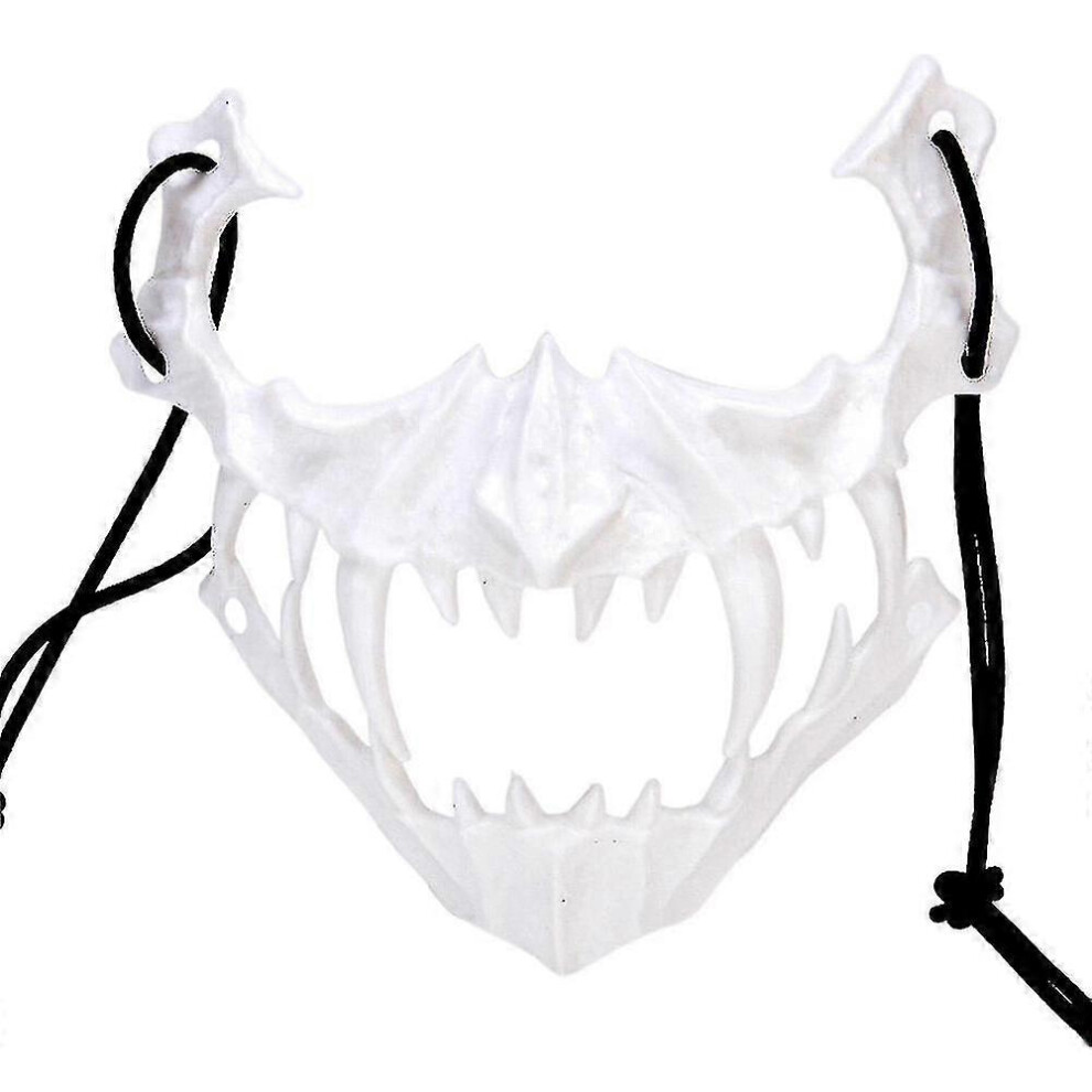 (White, One size) Halloween Horrible Face Covers Party Anonymous Horrific Masks Adult Face Masks Cosplay Skull Skeleton Head Decor Prop Game Event-image-OPC-PG7WYMR-NEW