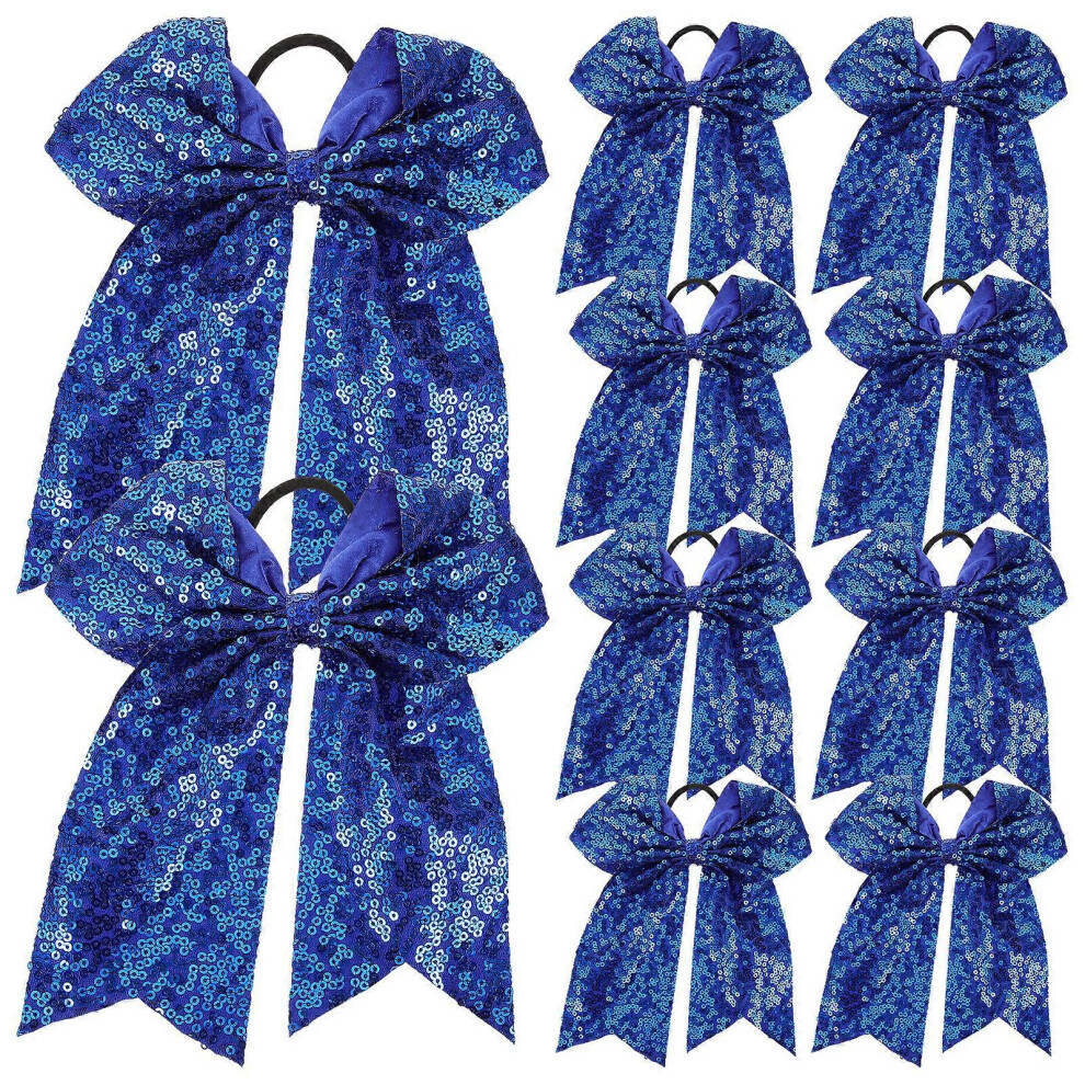 Kricely (As Show, One Size) 10Pcs Bows For Cheerleaders Hair Bows For Women Cheerleader Bows For Hair