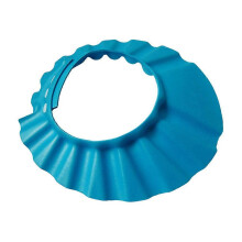 (As show, One size) Baby Adjustable Shampoo Shower Bathing Protect Wash Hair Shield Hat without Ear Protection Pads (Dark Blue)