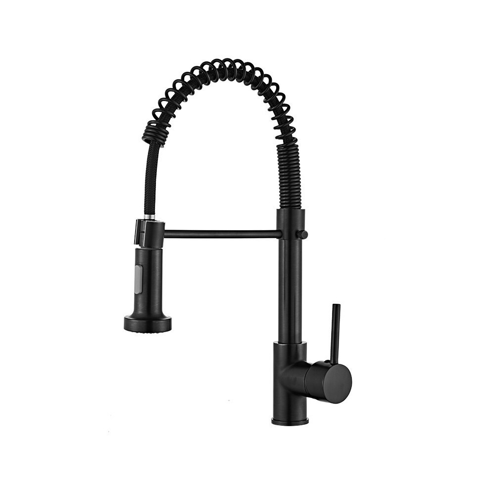 Pull Out Matte Black Kitchen Faucet Nickel Dual Modes Nozzle Hot Cold Water Mixer Tap Kitchen Sink Faucets Single Hole