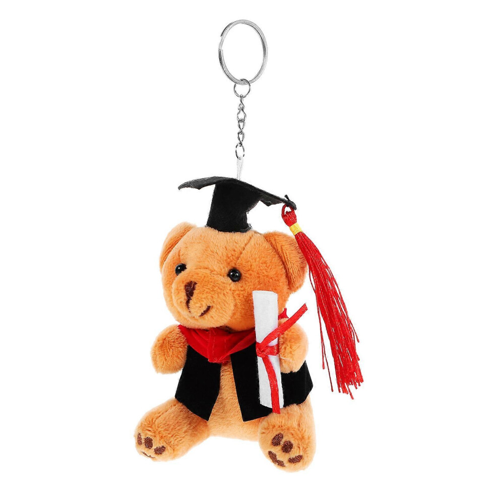 Kricely Pink (, One Size) Graduation Bear Doll Keychain Hanging Ornament Grasuation Gifts Grad Souvenir Keyring Stuffed Bear Doll