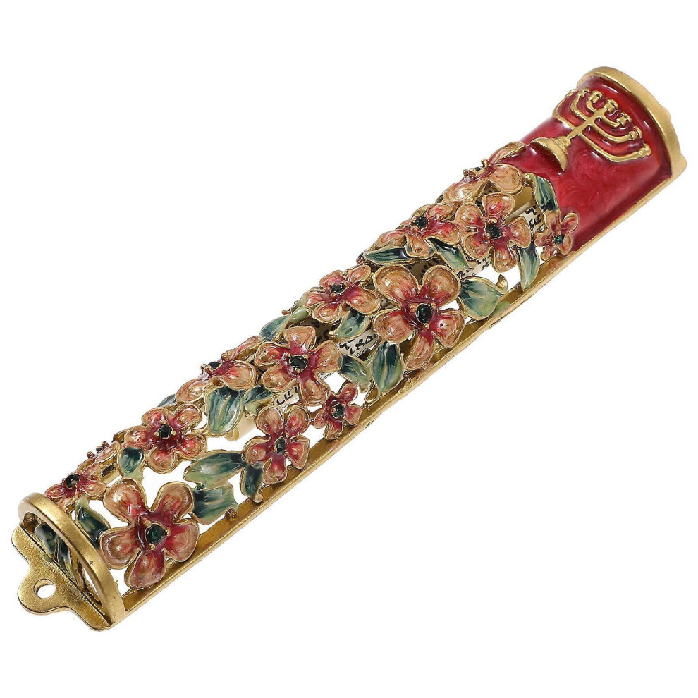 Kricely (As Show, One Size) Mezuzah Door Accent Jewish Door Decoration Metal Mezuza Plaque Mezuzah Ornament With Scroll