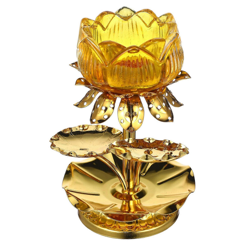 Kricely (As Show, One Size) Lotus Shape Candle Holder Buddhist Candle Holder Antique Buddha Offering Candle Holder