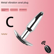 (C) 10 Frequency Remote Control Metal Vibrating Wearable Vibrating Posterior Plug Prostate Massager Masturbator Vibrator