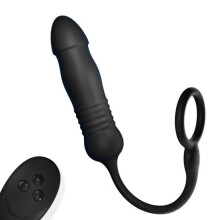 (Black) Retractable Dildo Vibrator Female Masturbator G Spot Vaginal Stimulator Prostate Massager Butt Plug Butt