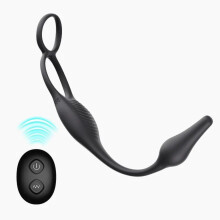 (black) Vibrating Anal Plug Butt Plug Remote Control Prostate Massager Anal Vibrator with Cock Ring Perineum Stimualtor