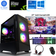 Gaming PC 27'' Curved Bundle i7 12700KF 32GB DDR4 RTX 3060 2TB M.2 W11