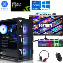 Gaming PC 27'' Curved Bundle i7 12700KF 32GB DDR4 RTX 3050 1TB M.2 W11