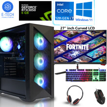 Gaming PC 27'' Curved Bundle i7 12700KF 32GB DDR4 RTX 3050 1TB M.2 W11