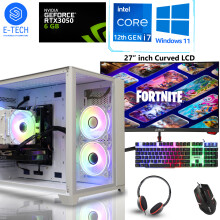 Gaming PC 27'' Curved Bundle i7 12700KF 32GB DDR4 RTX 3050 2TB M.2 W11