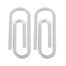 (As show, One size) 2pcs Women Men Stainless Steel Banknote Clips Money Wallet Clips Paper Clip Shape Money Folder Credit Holder