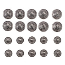 (As show, One size) 20pcs Alloy Round Button Clothing Button Delicate Suit Buttons Jean Buttons