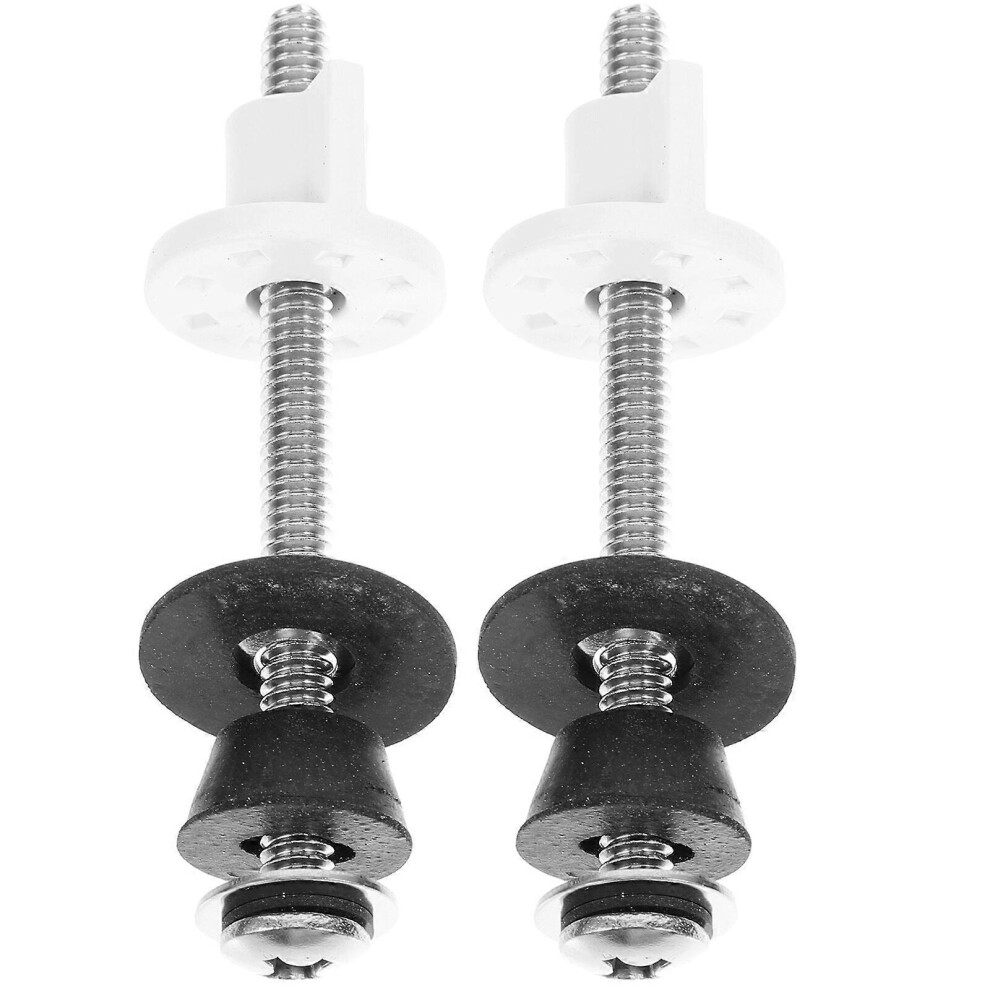 (As Show, One Size) 2Pcs Toilet Seat Screw Bolts Universal Toilet Mounting Screws Toilet Fittings 5062080710830