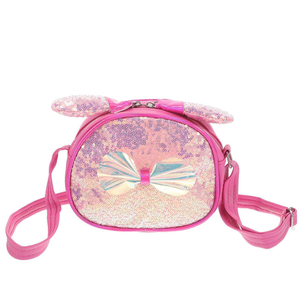 Kricely (As Show, One Size) Bow Sequin Purse Cute Crossbody Bag Little Girl Shoulder Bag Decorative Crossbody Bag
