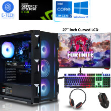 Gaming PC 27'' Curved Bundle i7 13700KF 32GB DDR4 RTX 3050 2TB M.2 W11