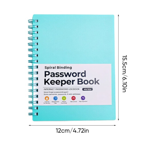 (Blue) A6 Coil Password Keeper Book 1