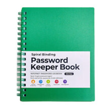 (Green) A6 Coil Password Keeper Book